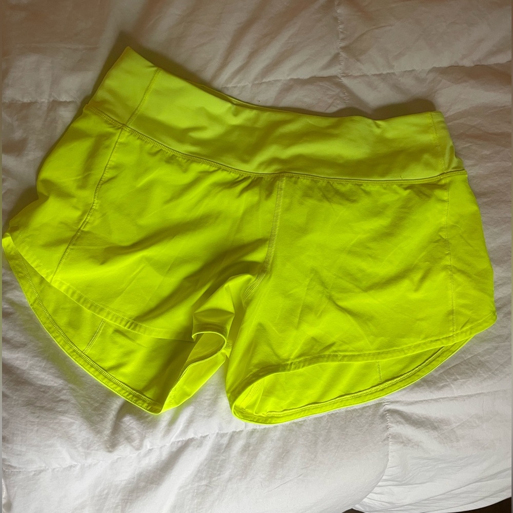 NWOT Lululemon Bright Yellow Athletic Shorts